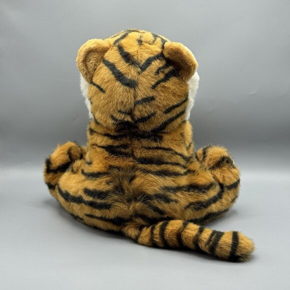 Golden Bear Company Vintage Tiger Plush 12" Seated Stuffed Animal Made In Korea - Picture 5 of 11